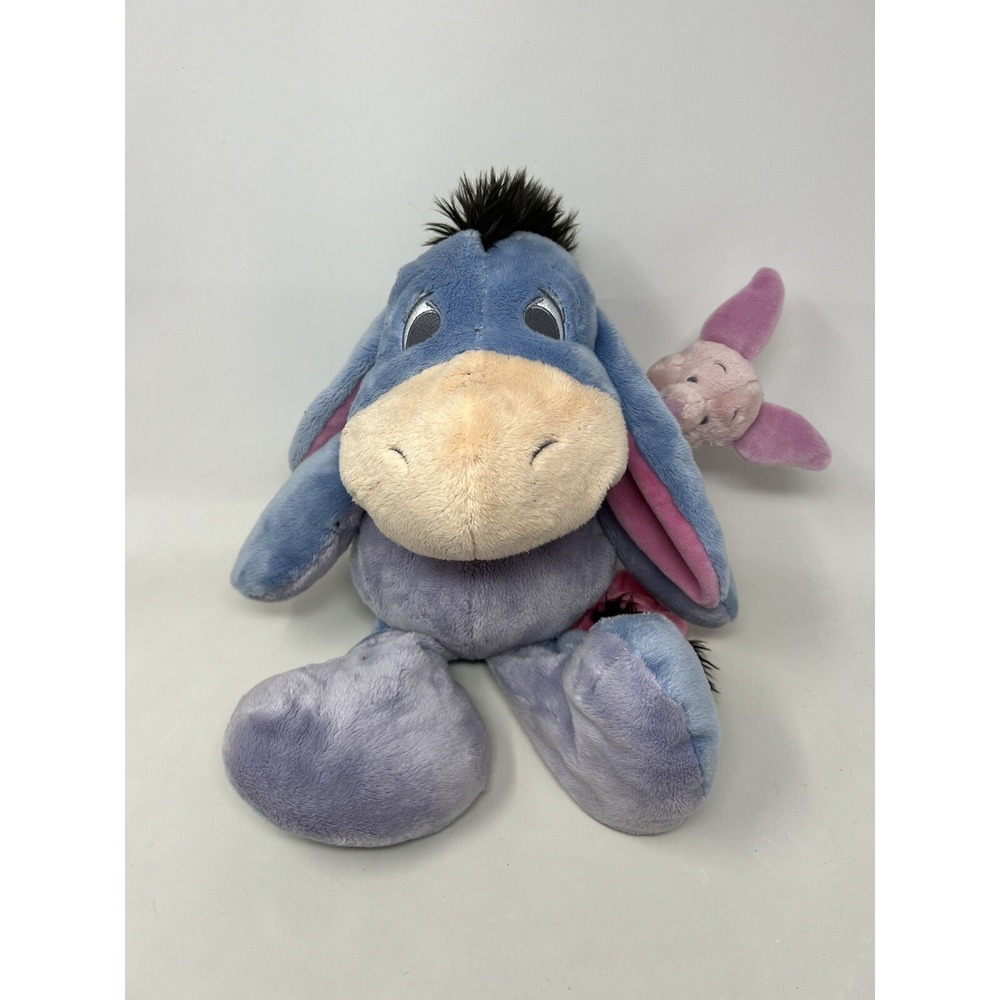 Disney‎ Parks Floppy Eeyore Piglet on Shoulder Plush Winnie the Pooh 15"